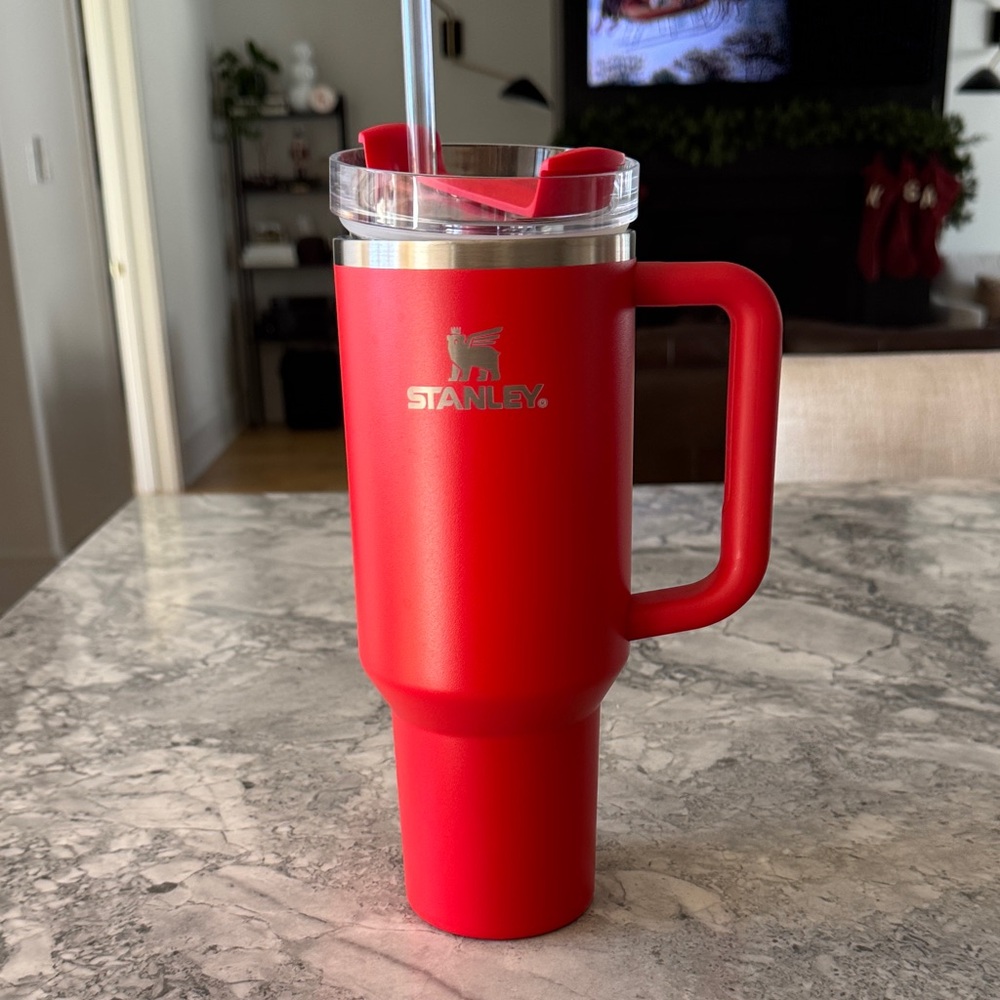 Stanley Bold Red Travel Mug with Handle